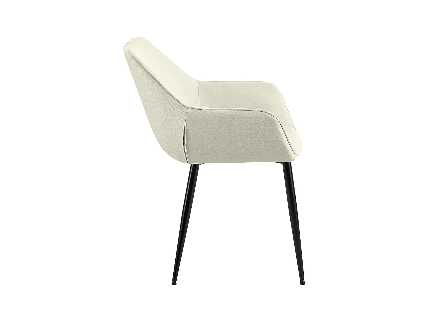 Lot de 2  chaises avec accoudoirs - Tissu - Crème - Luena