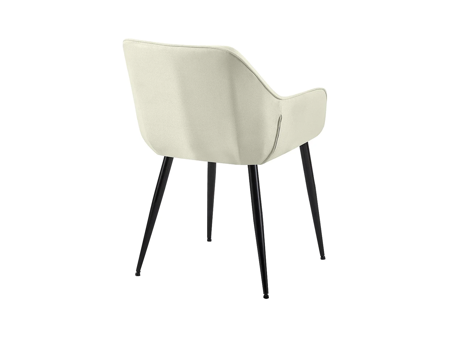 Lot de 2  chaises avec accoudoirs - Tissu - Crème - Luena