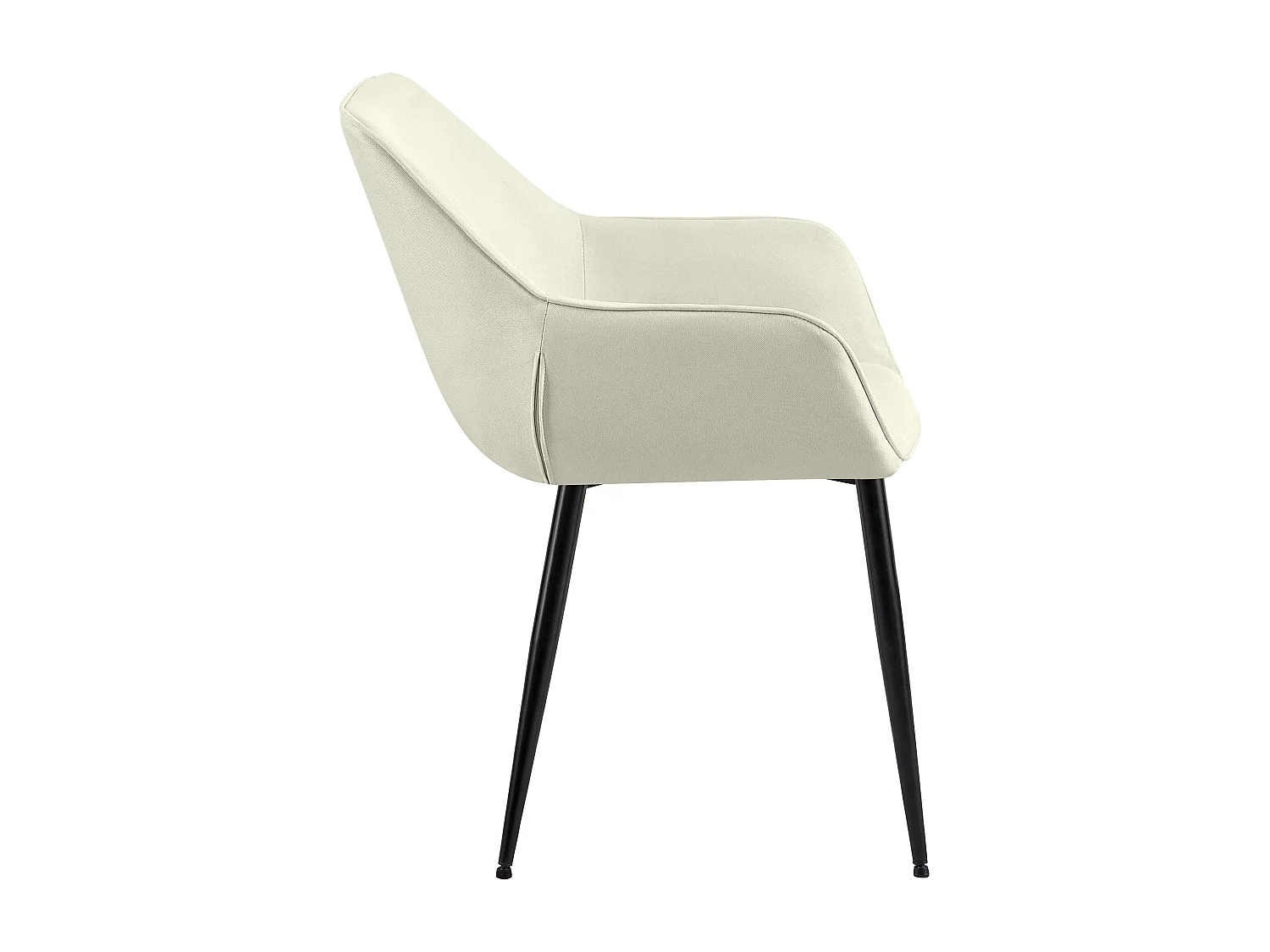 Lot de 2  chaises avec accoudoirs - Tissu - Crème - Luena