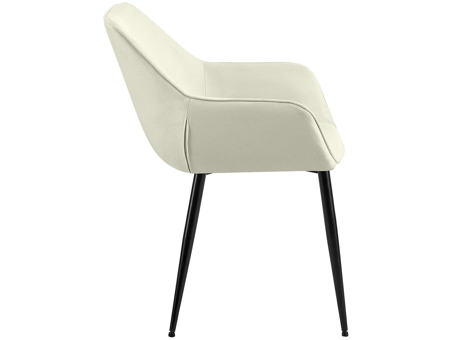 Lot de 2  chaises avec accoudoirs - Tissu - Crème - Luena