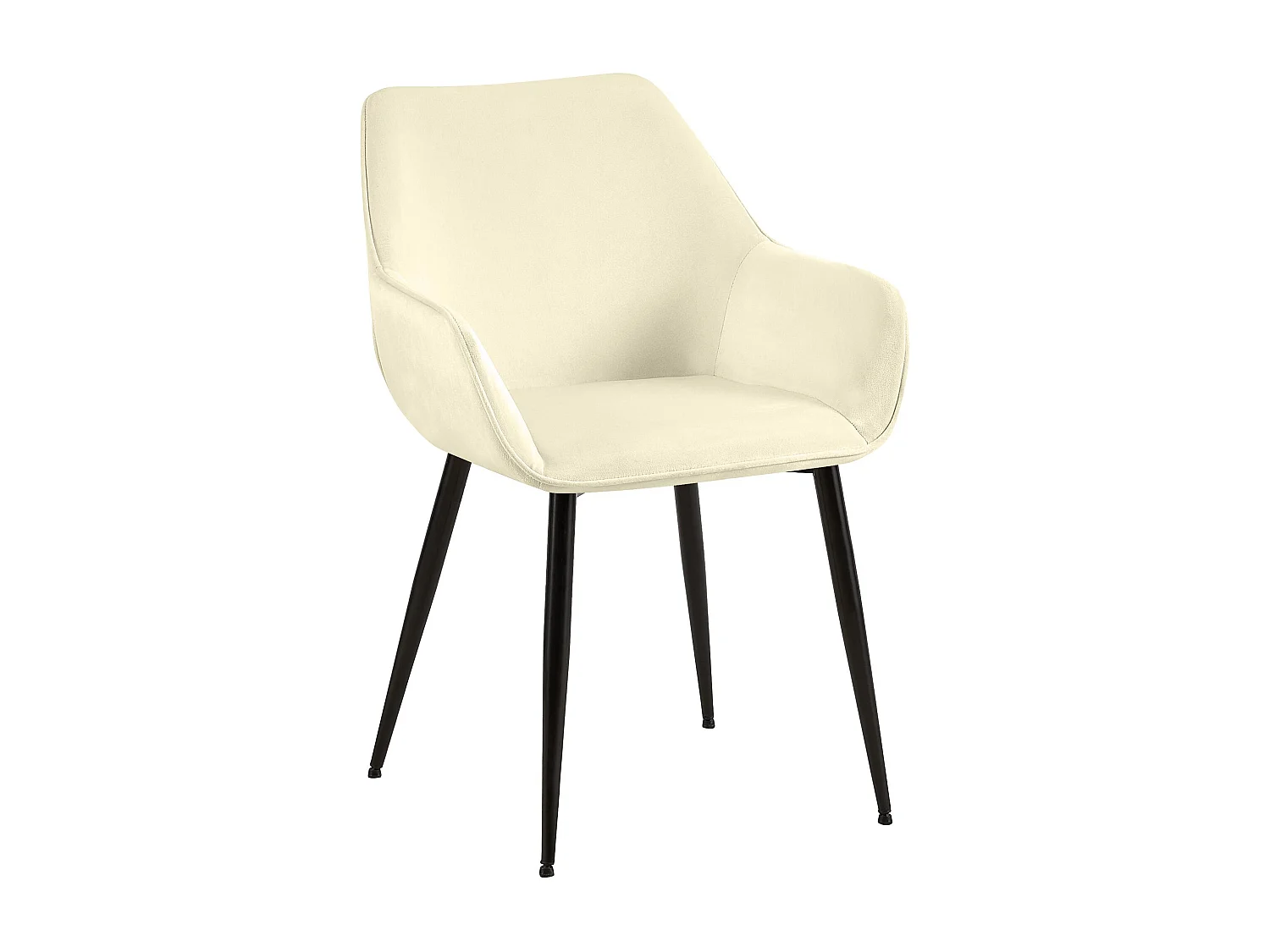 chaises avec accoudoirs - Velours - Crème - Luena