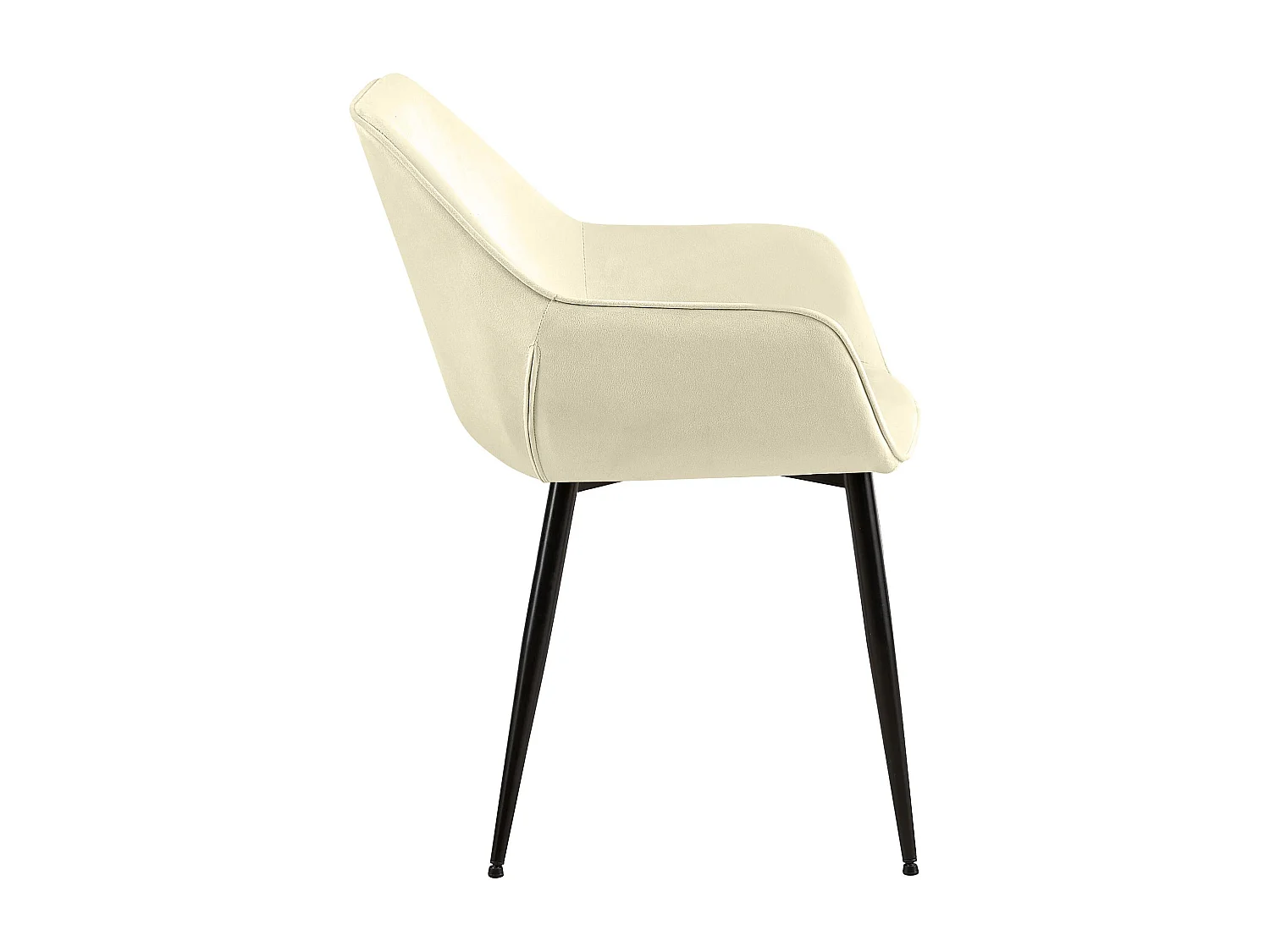 chaises avec accoudoirs - Velours - Crème - Luena