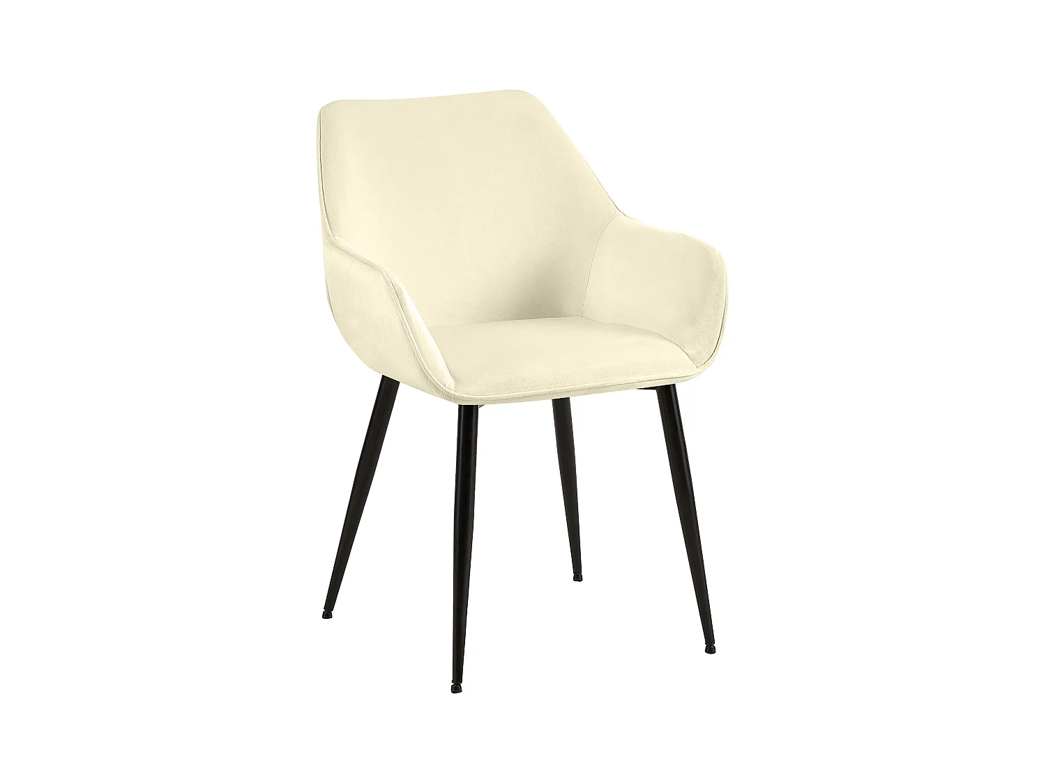 chaises avec accoudoirs - Velours - Crème - Luena