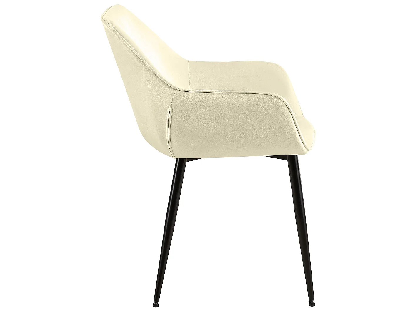 chaises avec accoudoirs - Velours - Crème - Luena