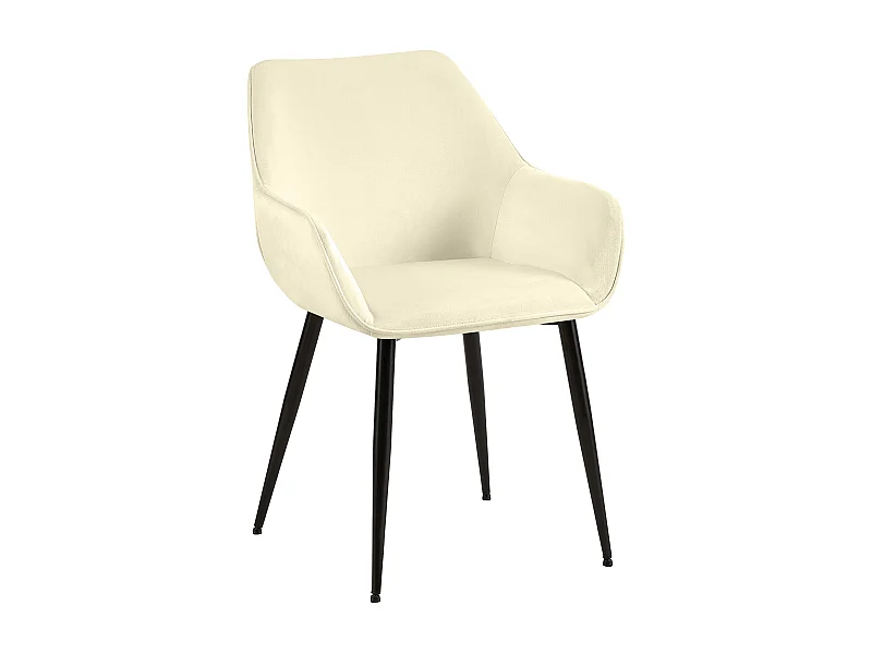 chaises avec accoudoirs - Velours - Crème - Luena