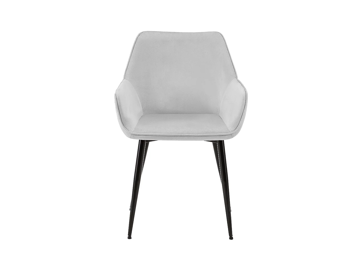 Lot de 2  chaises avec accoudoirs - Velours - Gris clair - Luena