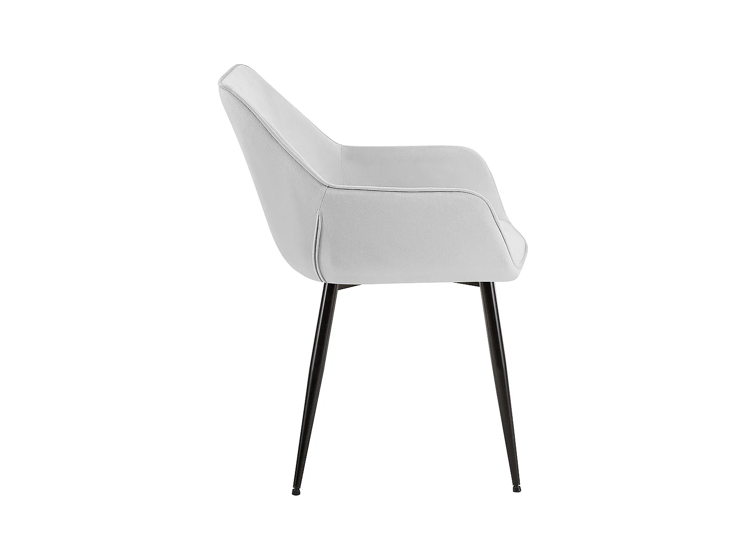 Lot de 2  chaises avec accoudoirs - Velours - Gris clair - Luena