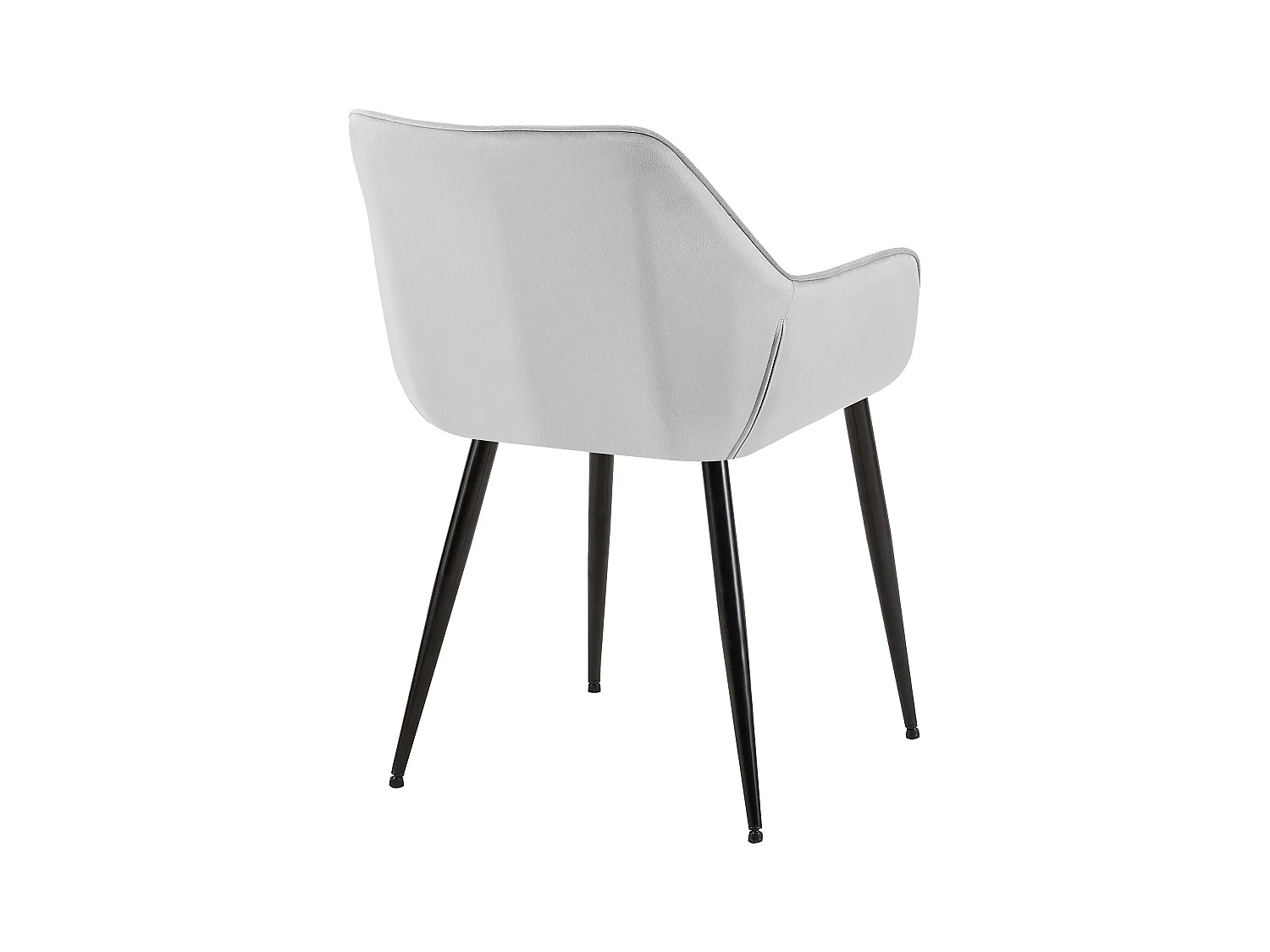 Lot de 2  chaises avec accoudoirs - Velours - Gris clair - Luena