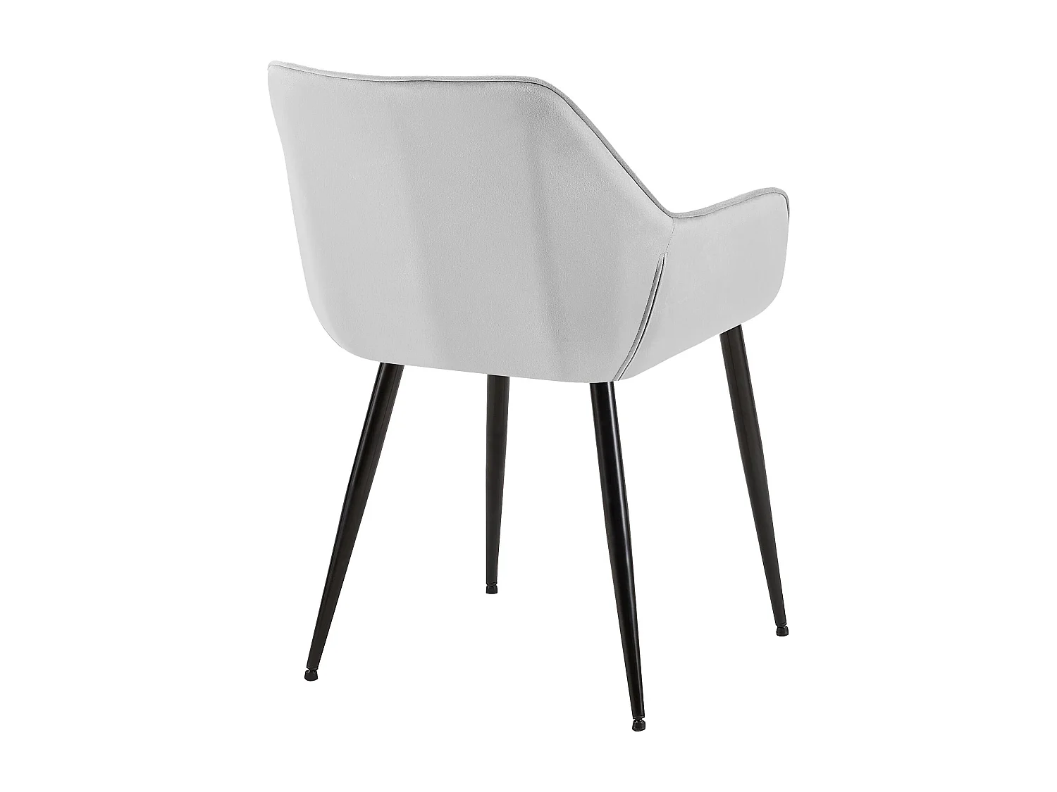 Lot de 2  chaises avec accoudoirs - Velours - Gris clair - Luena