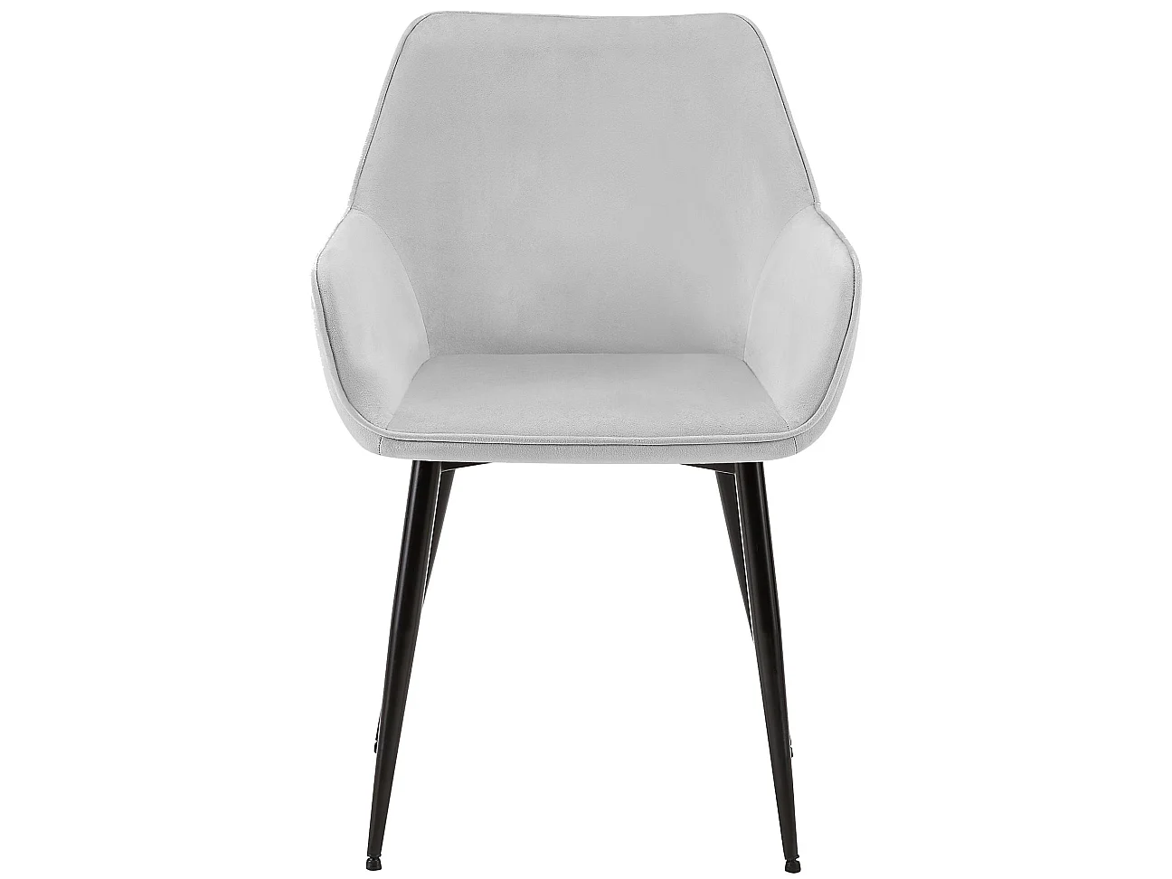 Lot de 2  chaises avec accoudoirs - Velours - Gris clair - Luena