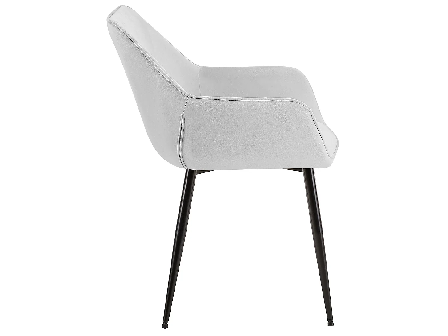 Lot de 2  chaises avec accoudoirs - Velours - Gris clair - Luena