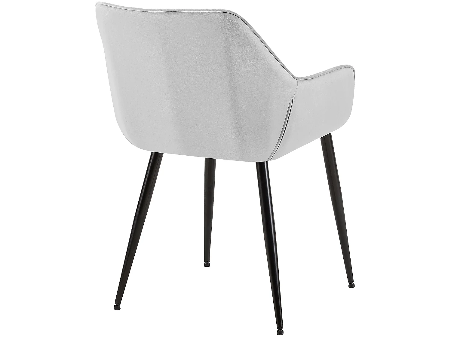 Lot de 2  chaises avec accoudoirs - Velours - Gris clair - Luena