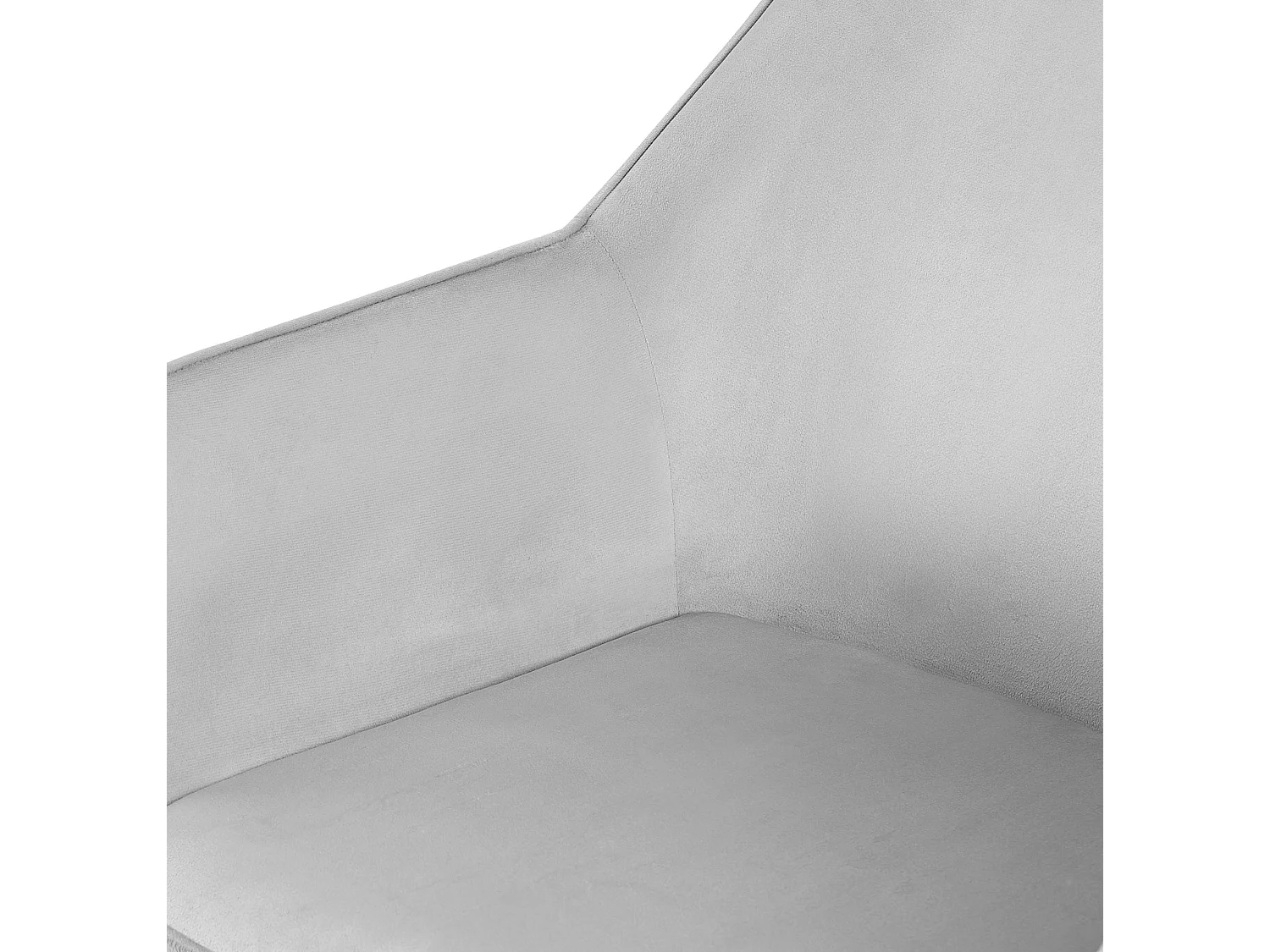 Lot de 2  chaises avec accoudoirs - Velours - Gris clair - Luena