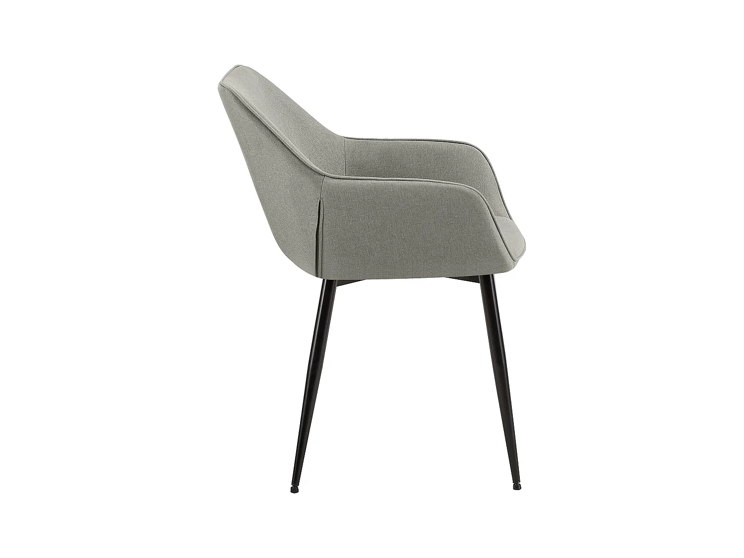 chaises avec accoudoirs - Tissu - Gris clair - Luena