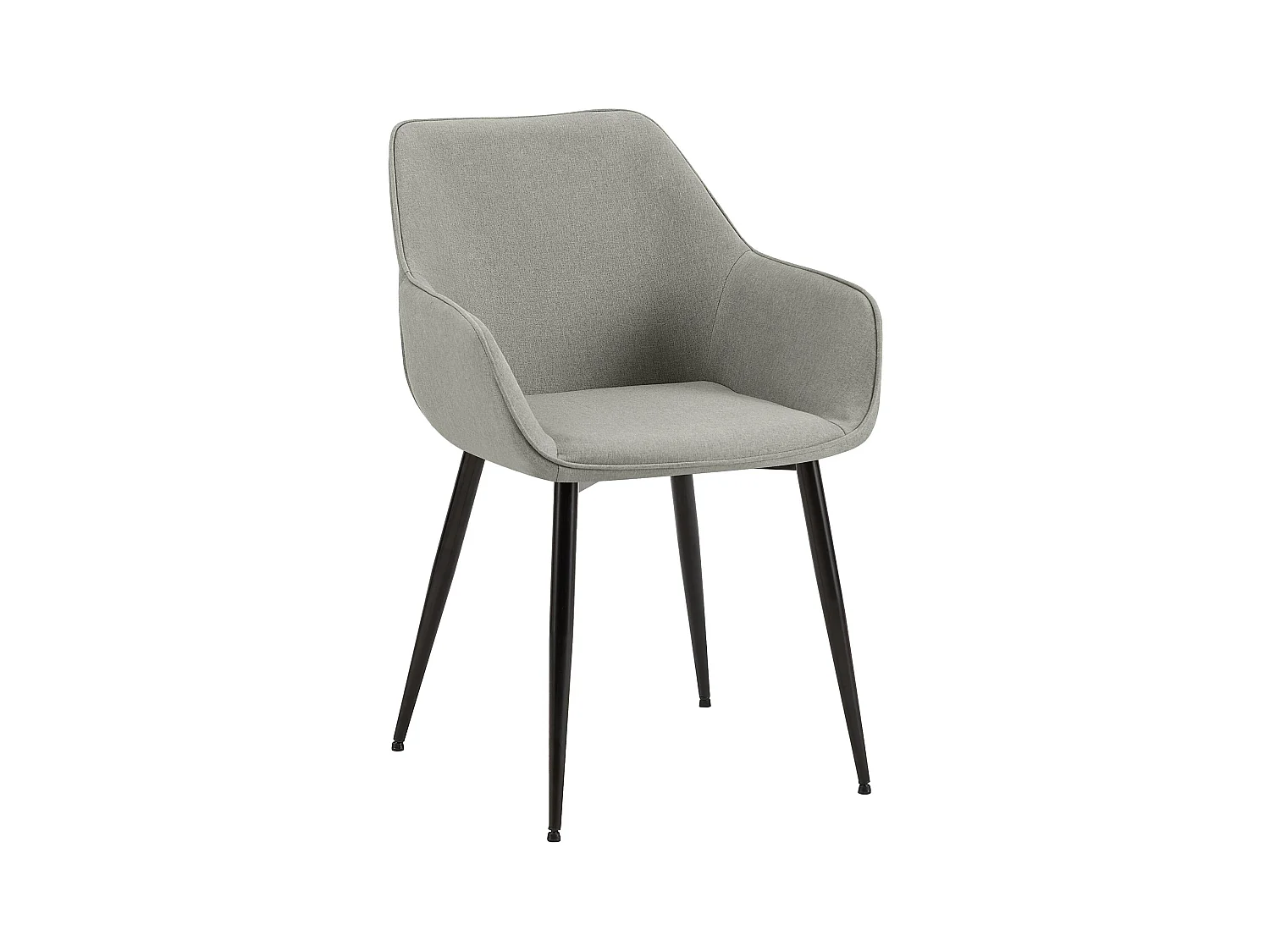 chaises avec accoudoirs - Tissu - Gris clair - Luena