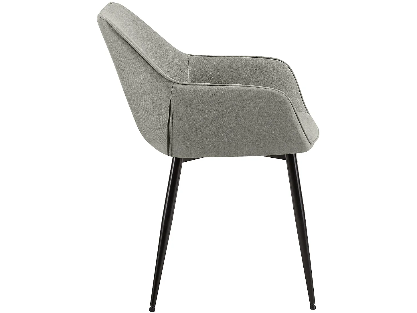 chaises avec accoudoirs - Tissu - Gris clair - Luena