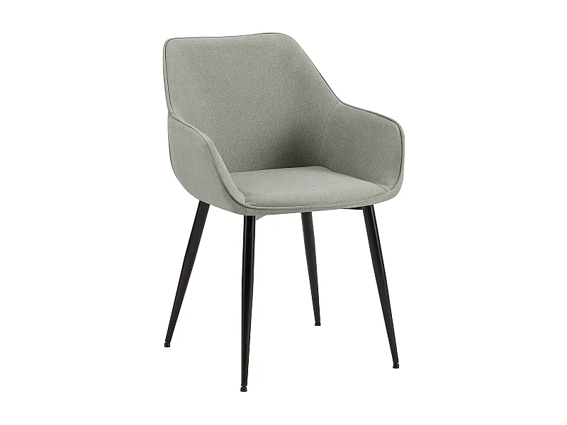chaises avec accoudoirs - Tissu - Gris clair - Luena