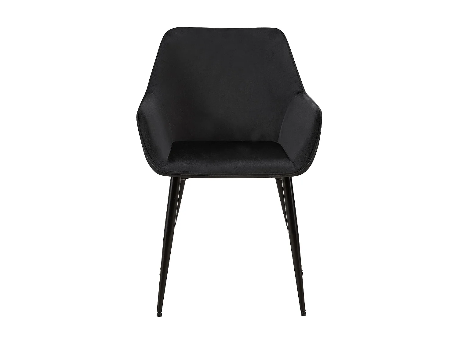 Lot de 2  chaises avec accoudoirs - Velours - Noir - Luena