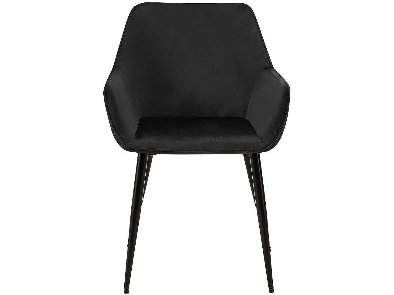 Lot de 2  chaises avec accoudoirs - Velours - Noir - Luena