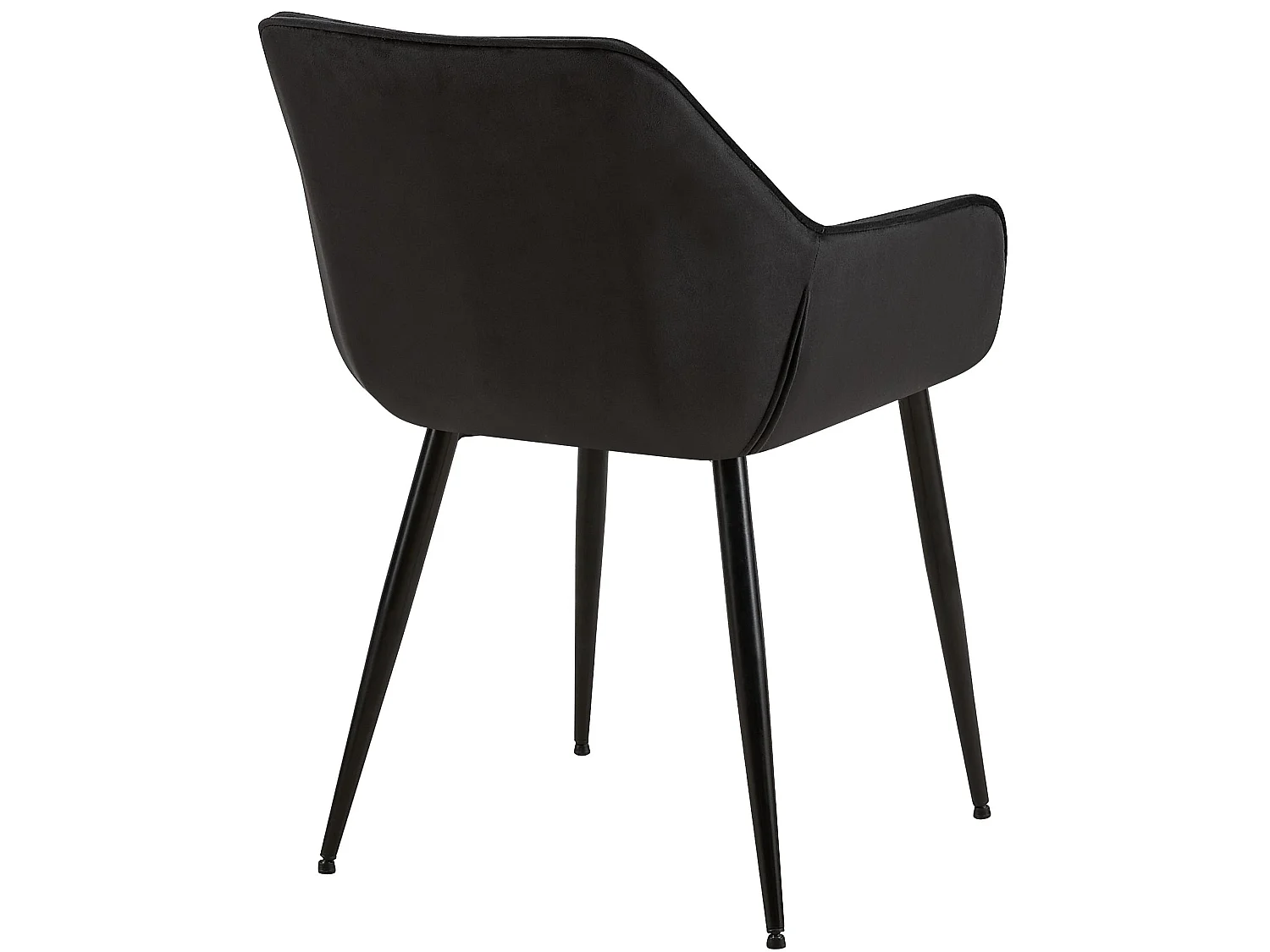 Lot de 2  chaises avec accoudoirs - Velours - Noir - Luena