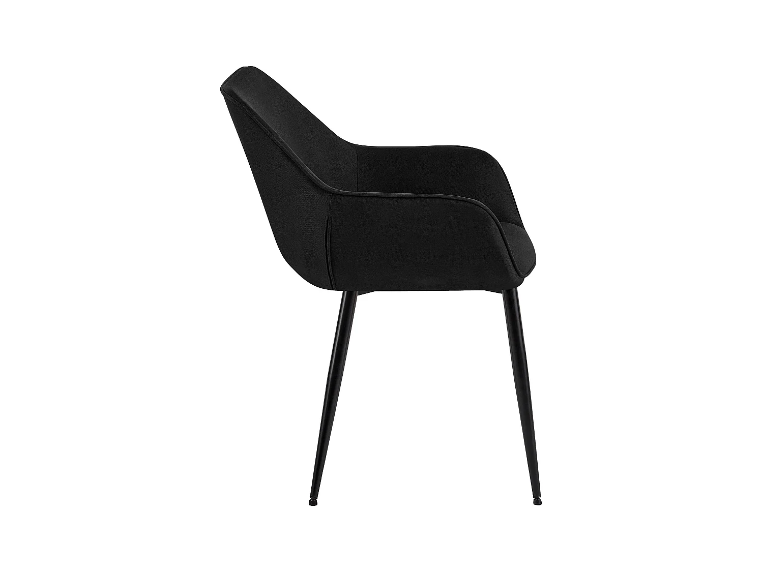chaises avec accoudoirs - Tissu - Noir - Luena