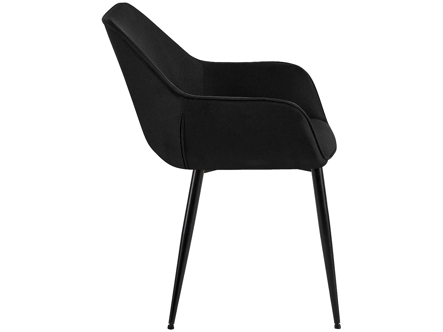 chaises avec accoudoirs - Tissu - Noir - Luena