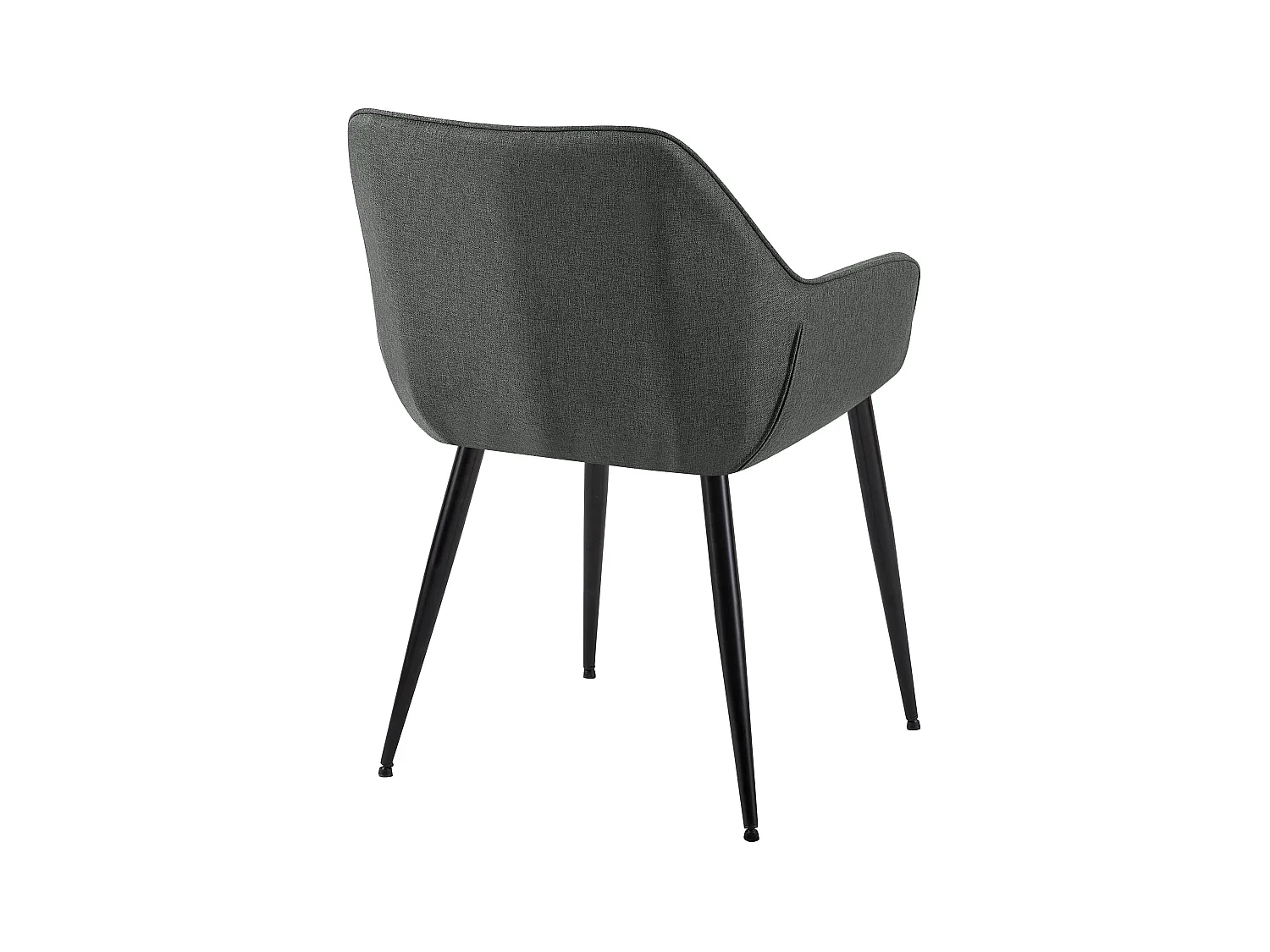 Lot de 2  chaises avec accoudoirs - Tissu - Gris foncé - Luena