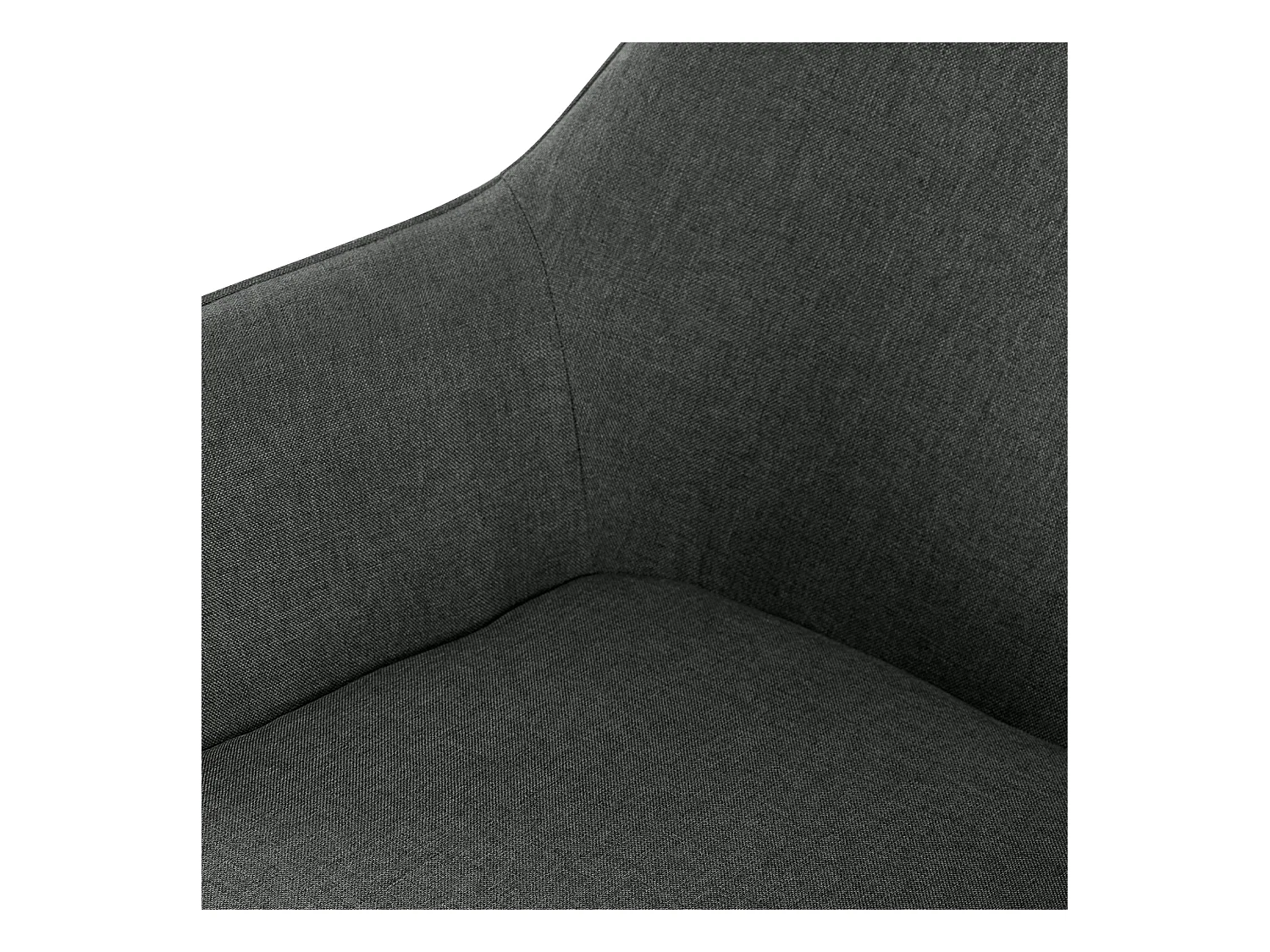 Lot de 2  chaises avec accoudoirs - Tissu - Gris foncé - Luena