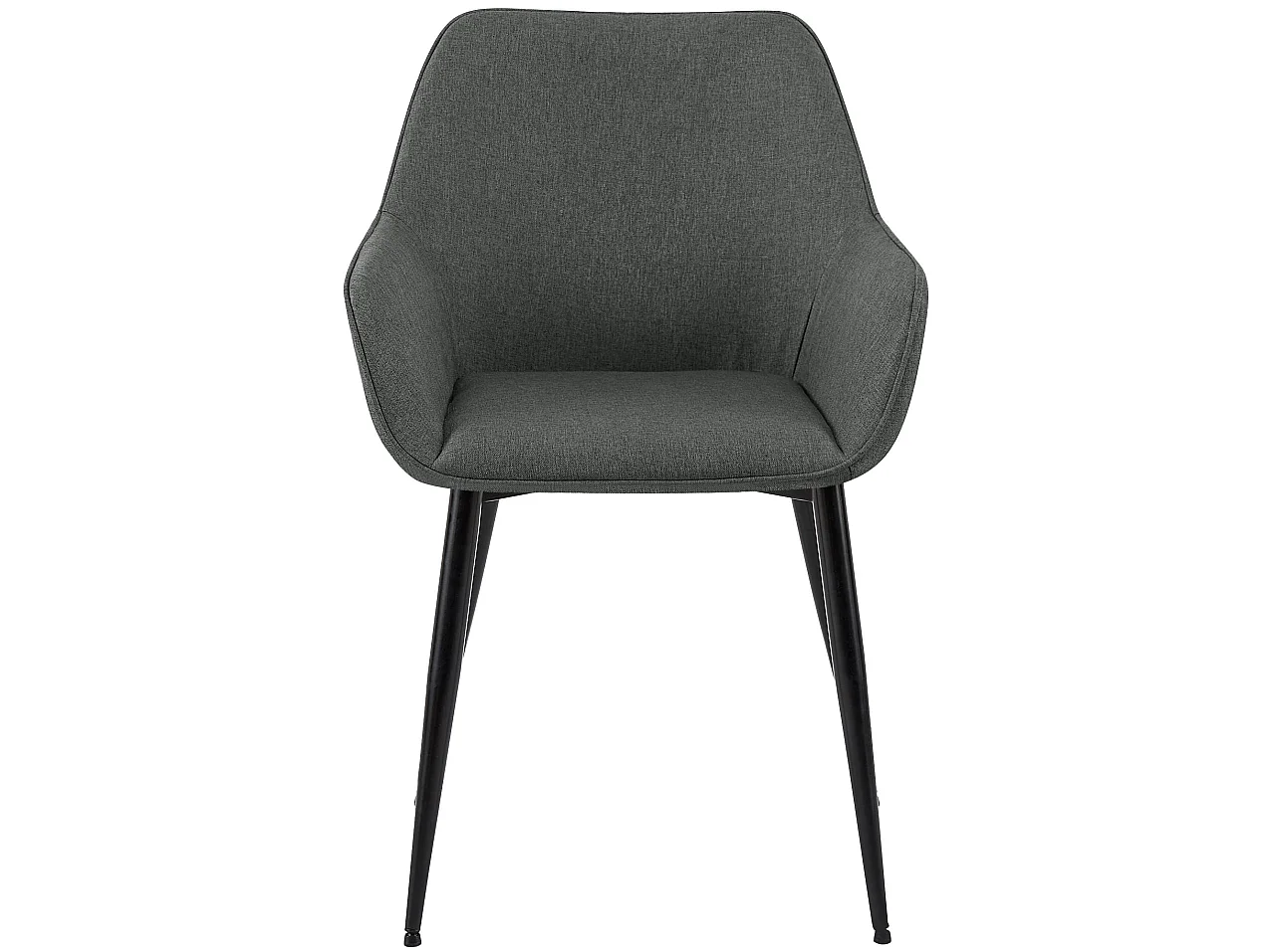 Lot de 2  chaises avec accoudoirs - Tissu - Gris foncé - Luena