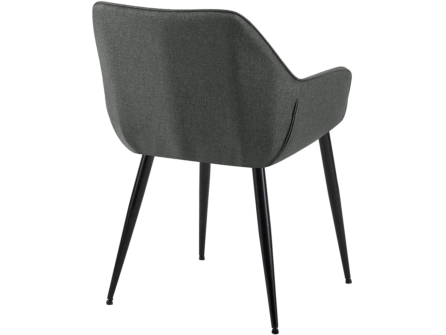 Lot de 2  chaises avec accoudoirs - Tissu - Gris foncé - Luena