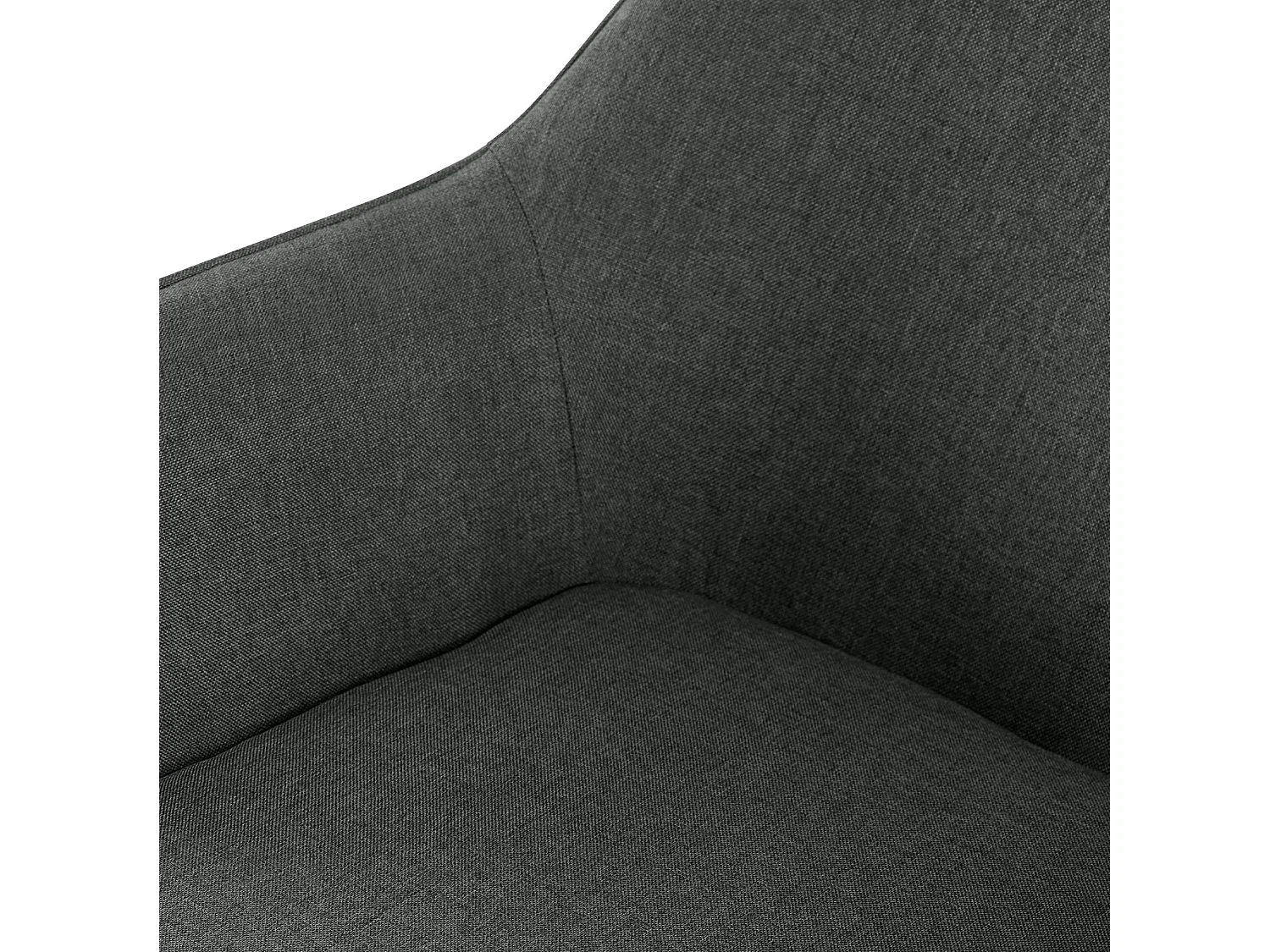 Lot de 2  chaises avec accoudoirs - Tissu - Gris foncé - Luena