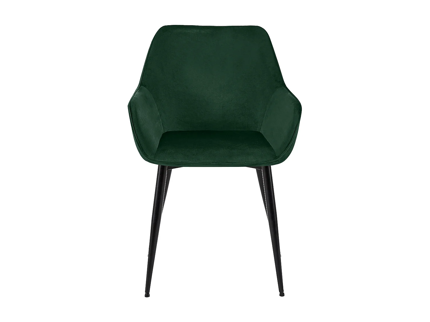 Lot de 2  chaises avec accoudoirs - Velours - Vert - Luena