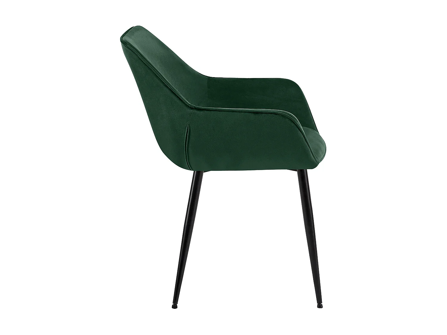 Lot de 2  chaises avec accoudoirs - Velours - Vert - Luena