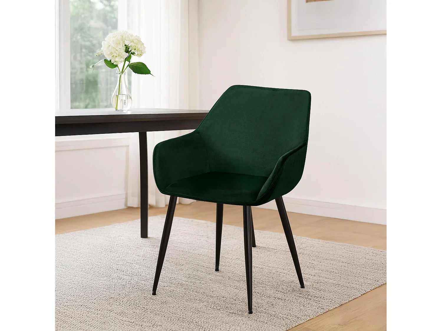 chaises avec accoudoirs - Velours - Vert - Luena