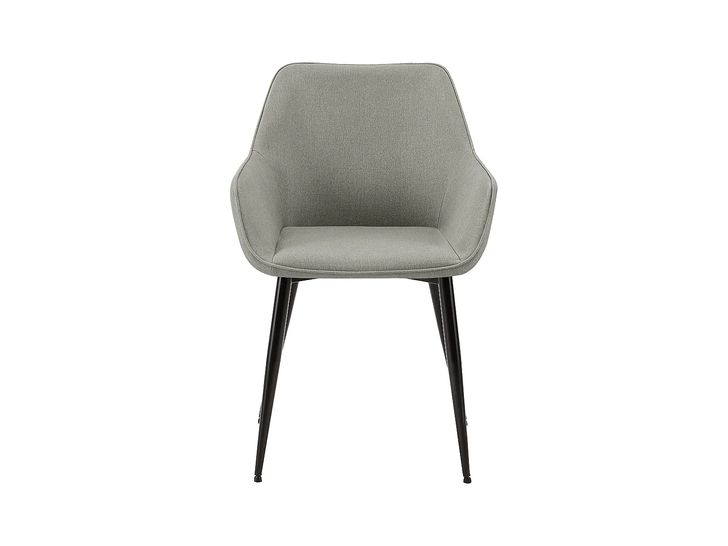 Lot de 2  chaises avec accoudoirs - Tissu - Gris clair - Luena