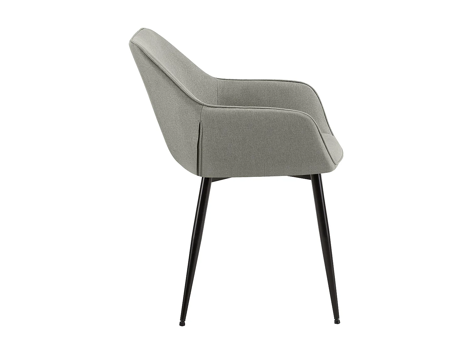 Lot de 2  chaises avec accoudoirs - Tissu - Gris clair - Luena