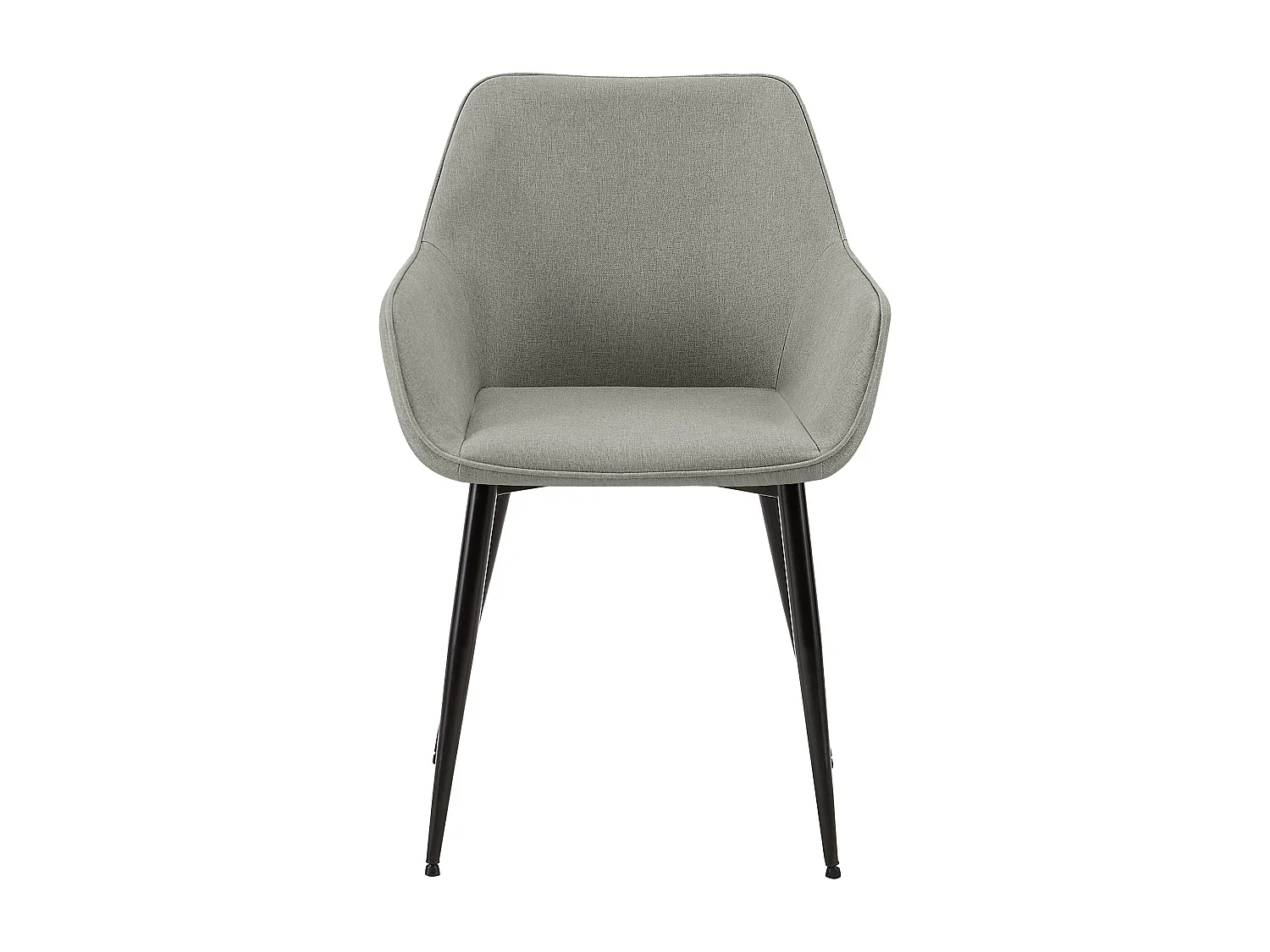 Lot de 2  chaises avec accoudoirs - Tissu - Gris clair - Luena
