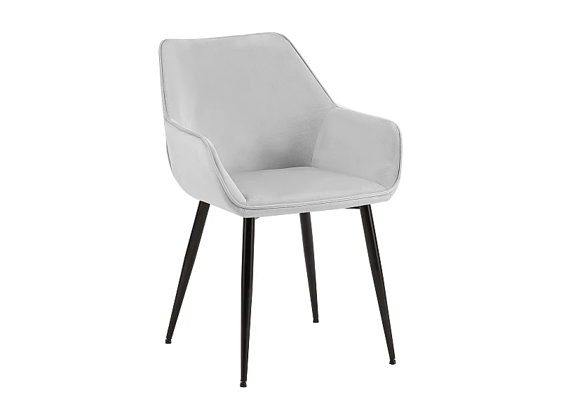 chaises avec accoudoirs - Velours - Gris clair - Luena