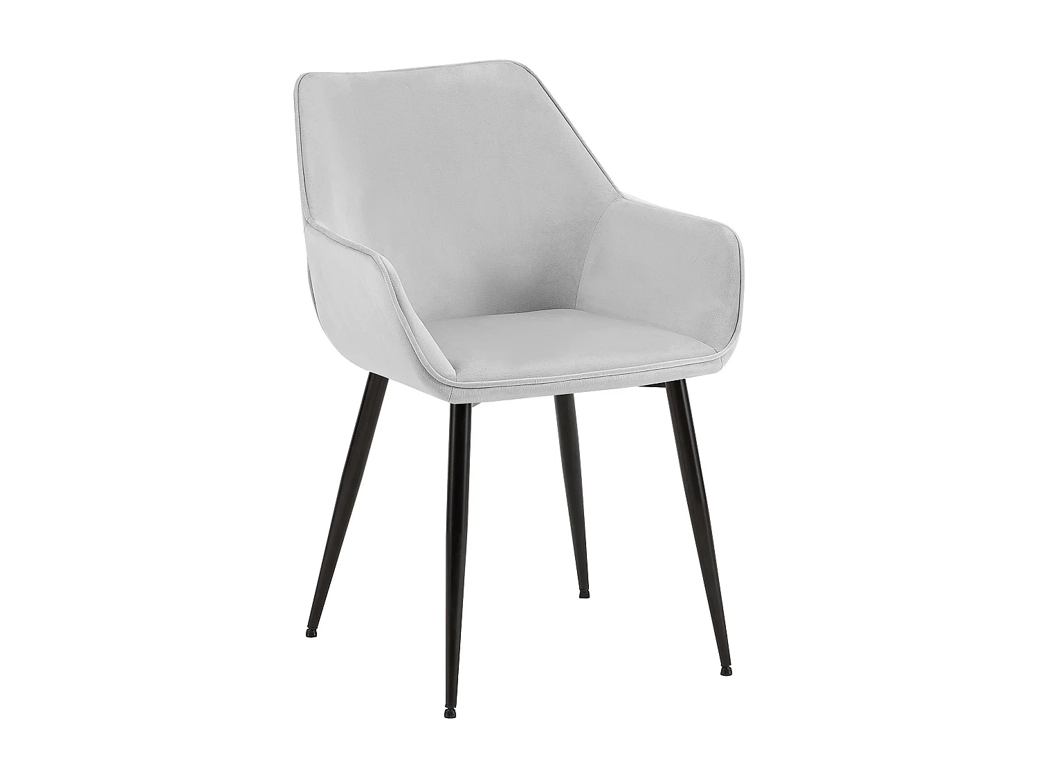 chaises avec accoudoirs - Velours - Gris clair - Luena