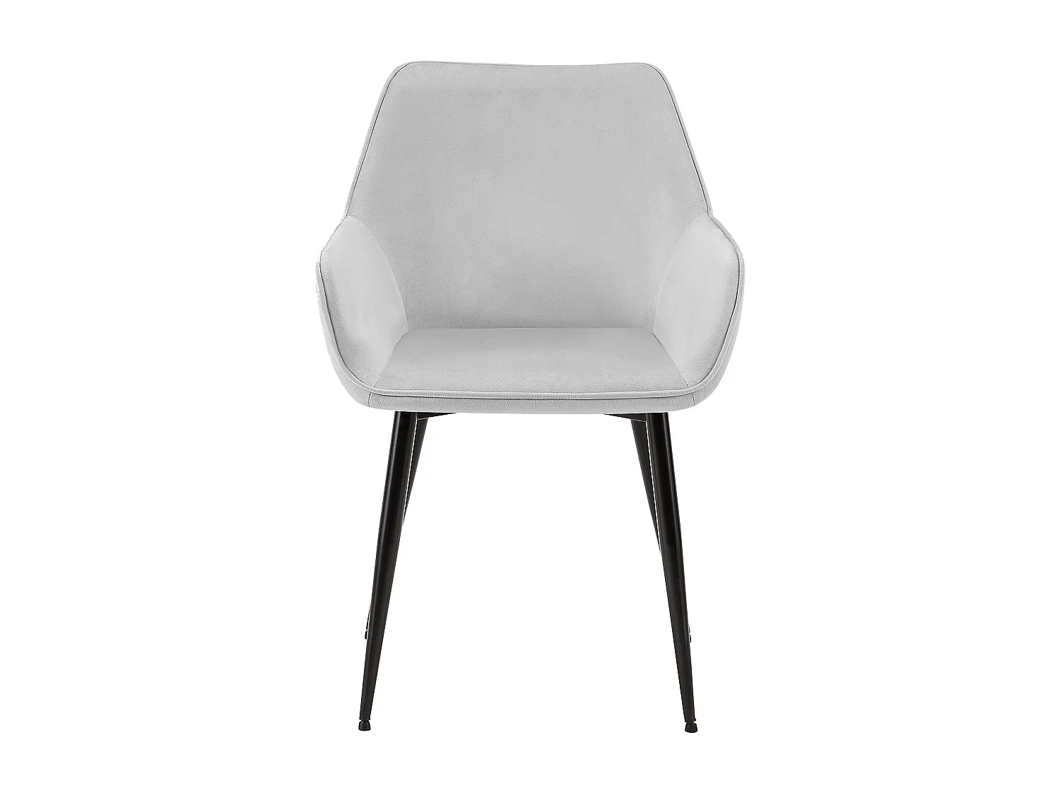 chaises avec accoudoirs - Velours - Gris clair - Luena