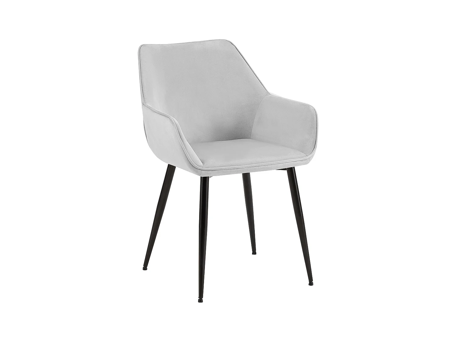 chaises avec accoudoirs - Velours - Gris clair - Luena