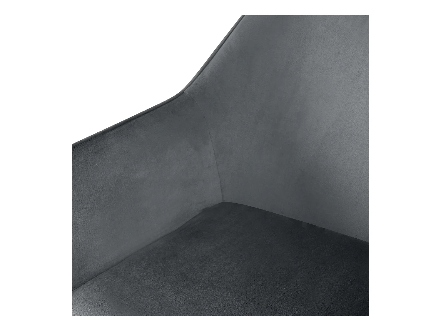 Lot de 2  chaises avec accoudoirs - Velours - Gris foncé - Luena