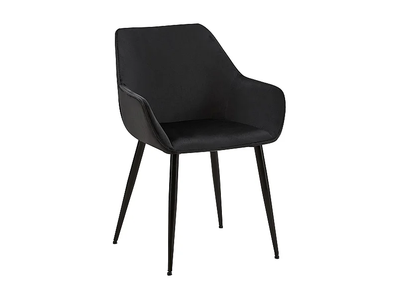 chaises avec accoudoirs - Velours - Noir - Luena