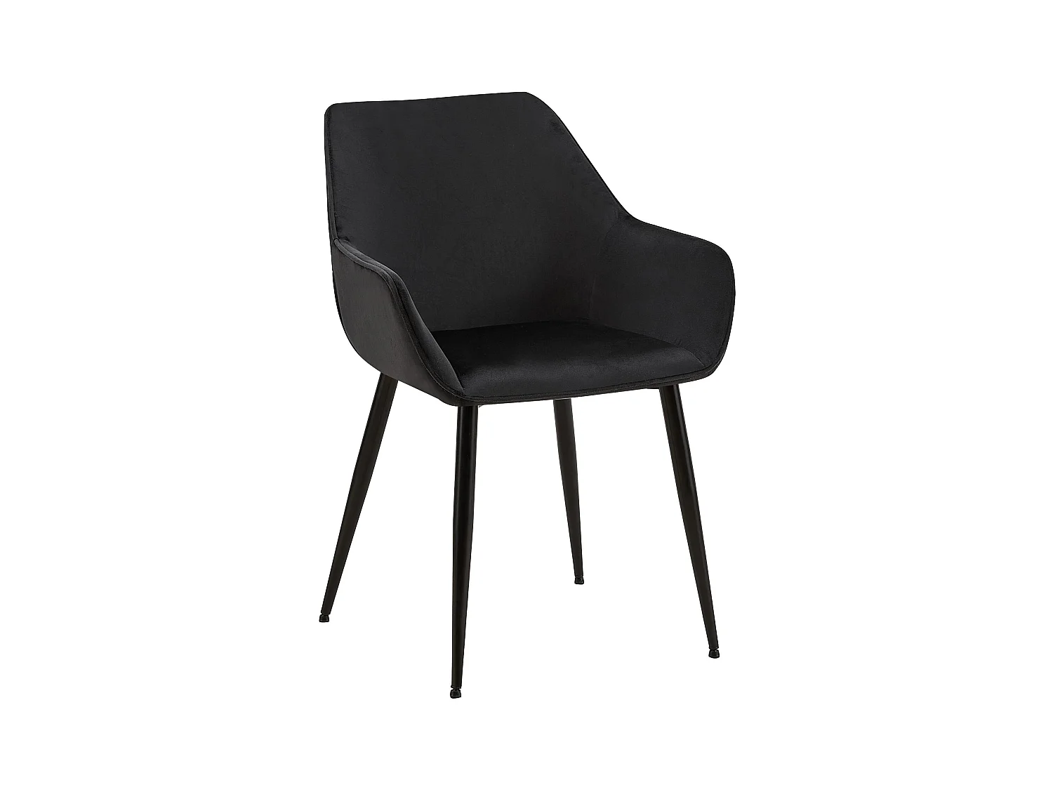 chaises avec accoudoirs - Velours - Noir - Luena