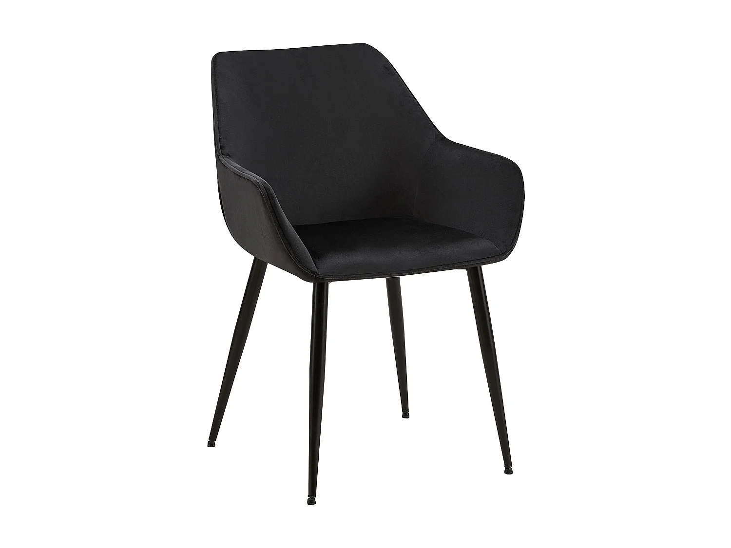 chaises avec accoudoirs - Velours - Noir - Luena