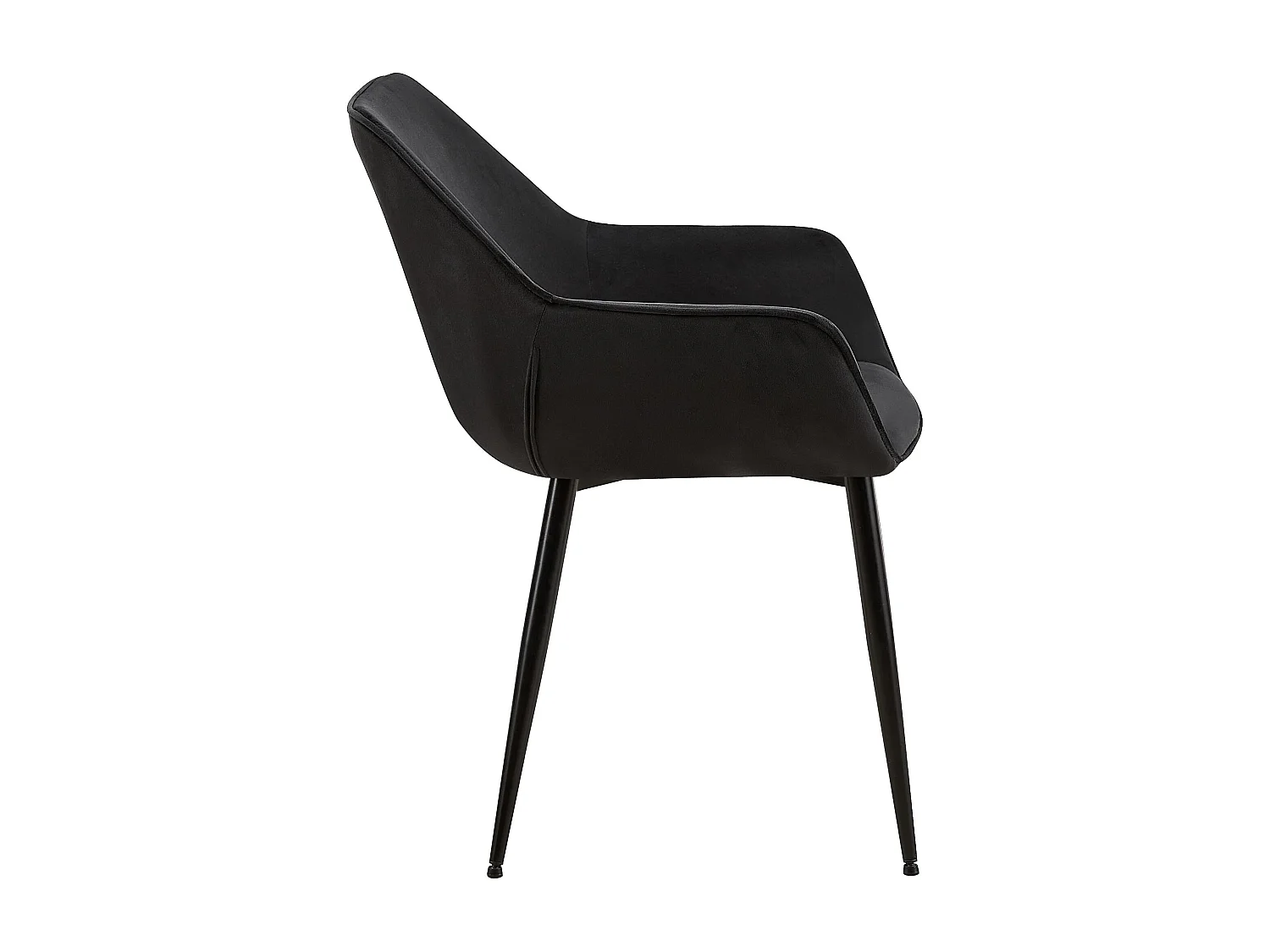 chaises avec accoudoirs - Velours - Noir - Luena