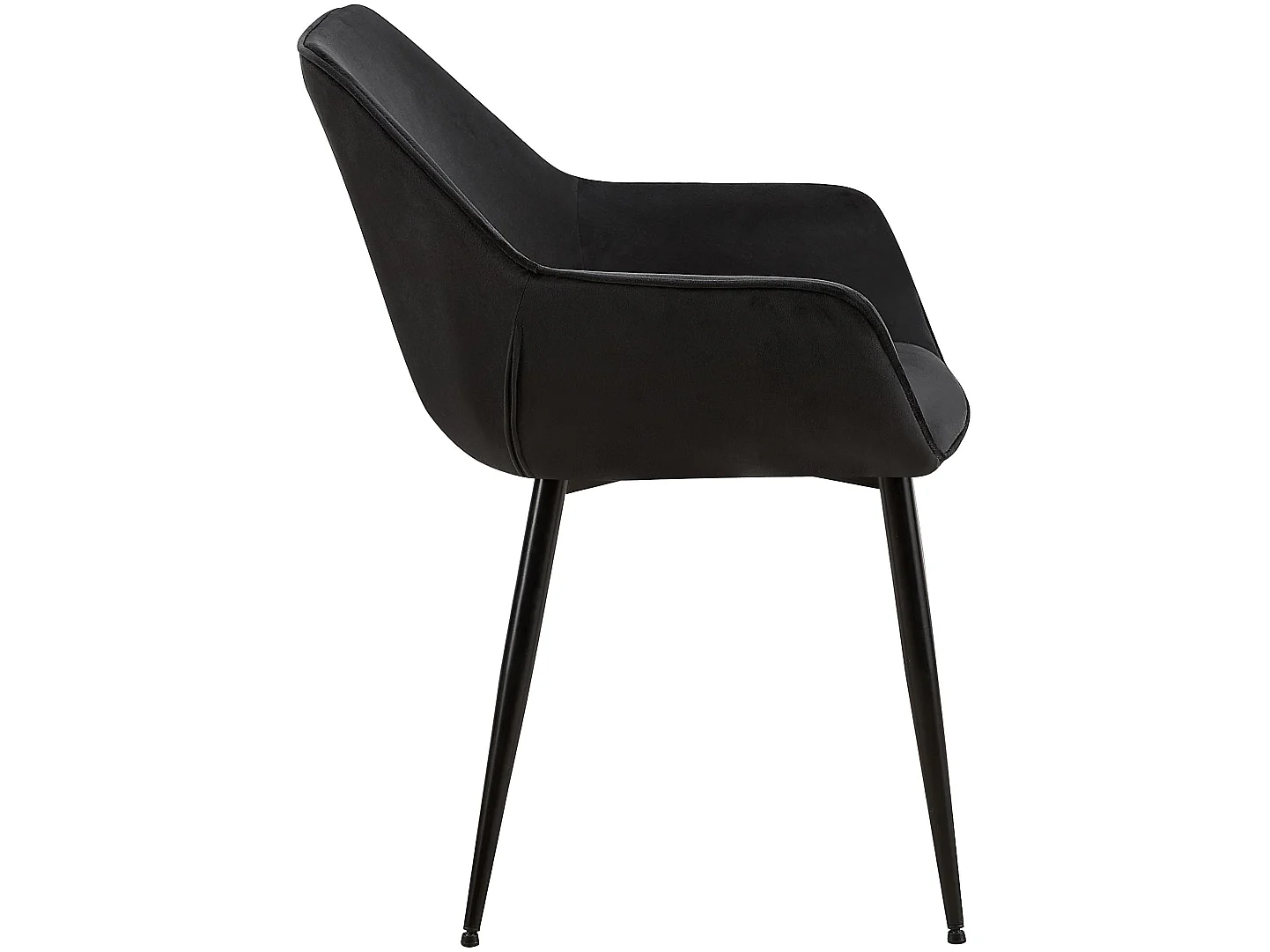 chaises avec accoudoirs - Velours - Noir - Luena