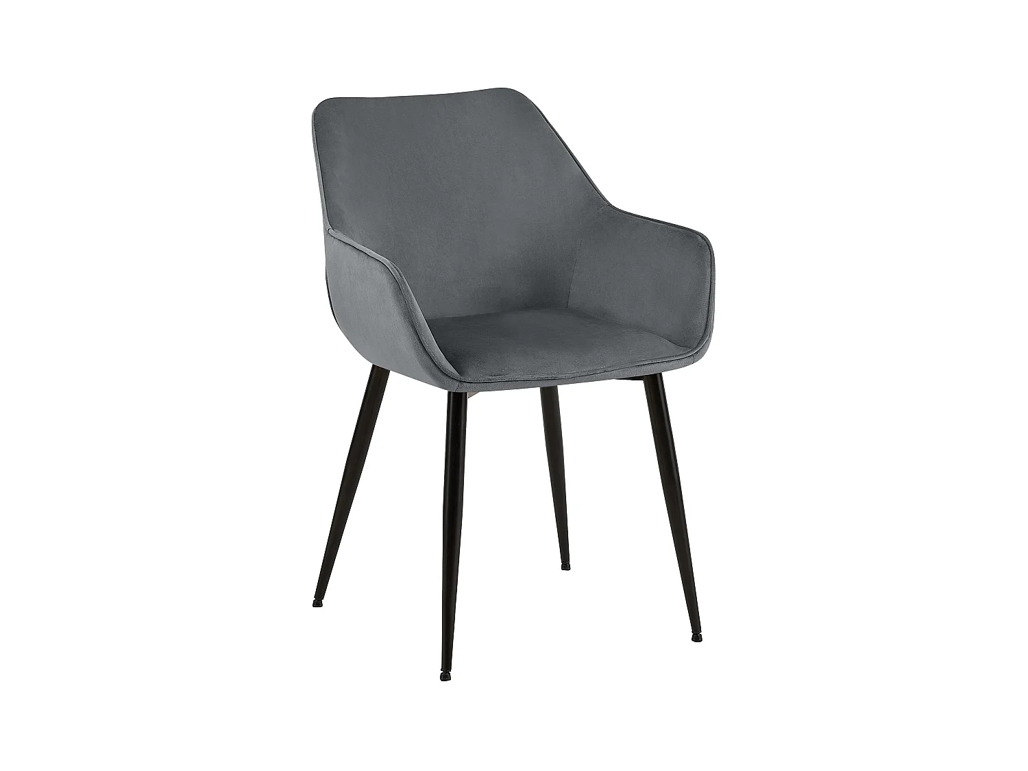 chaises avec accoudoirs - Velours - Gris foncé - Luena