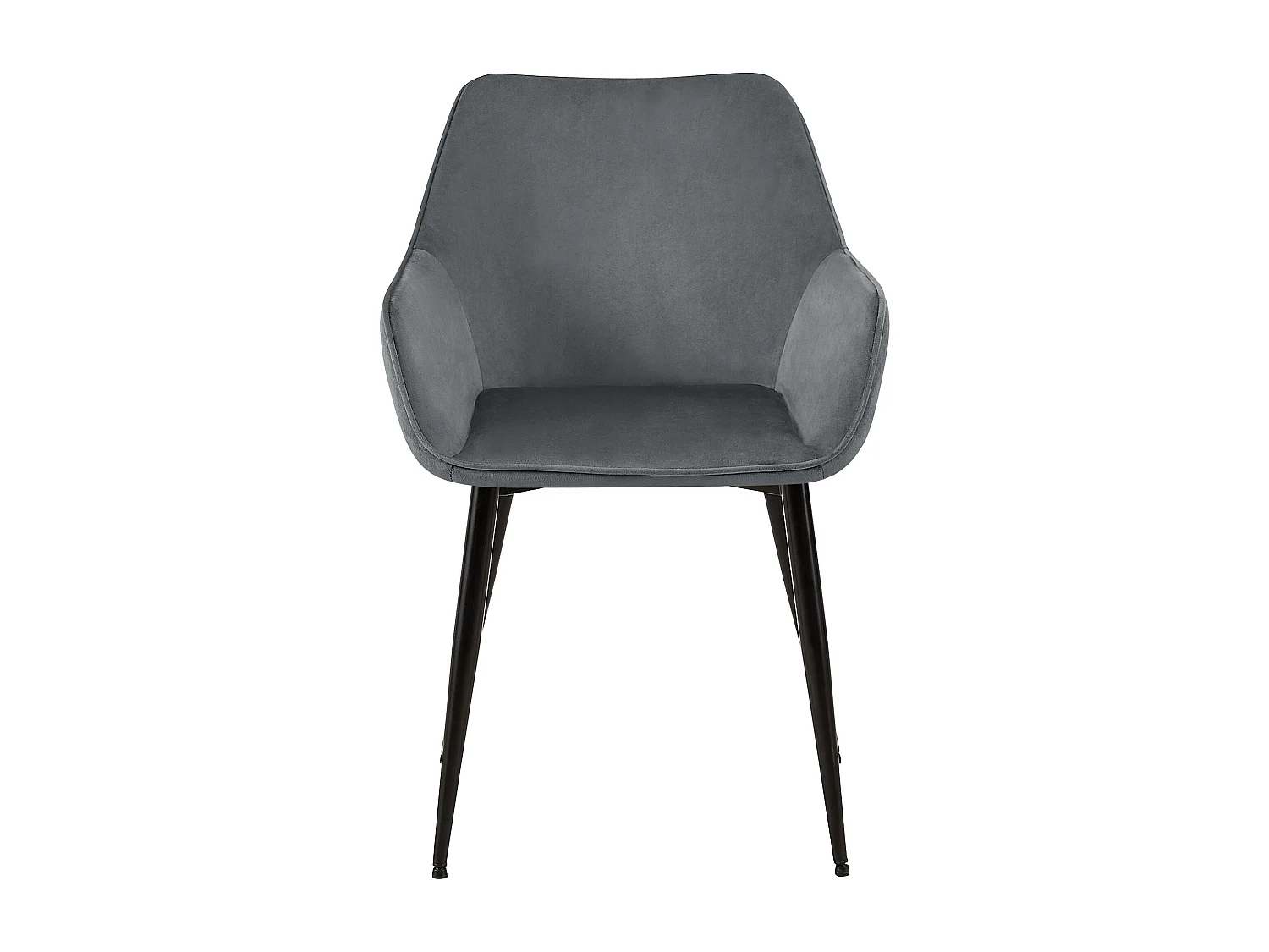 chaises avec accoudoirs - Velours - Gris foncé - Luena