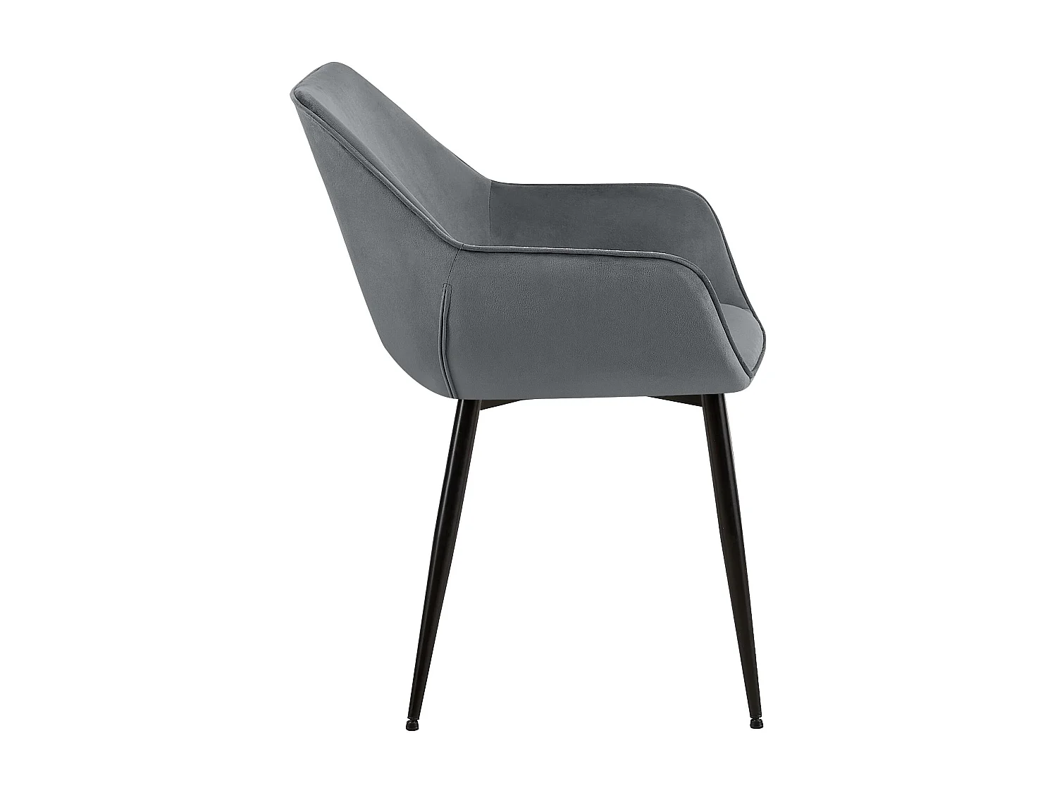 chaises avec accoudoirs - Velours - Gris foncé - Luena